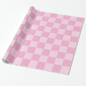 Papier Cadeau Grand Damier Rose Clair (Déroulé)