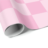 Papier Cadeau Grand Damier Rose Clair (Coin rond)