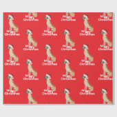 Papier Cadeau grand Dane Fête Noël Joyeux Santa Hat (Plat)