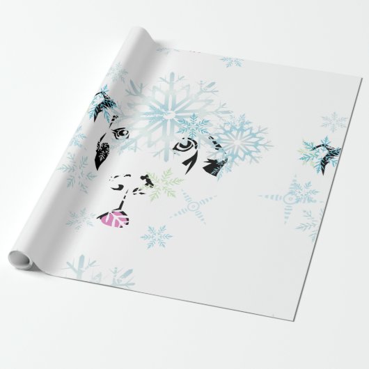 Papier Cadeau Grand Danois d'hiver (Déroulé)