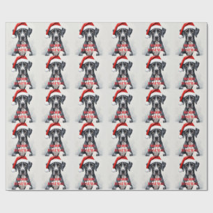 Papier Cadeau Grand Danois NOËL