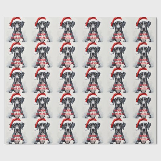 Papier Cadeau Grand Danois NOËL (Plat)