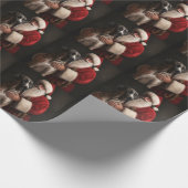 Papier Cadeau Grand Danse Avec Noël Festif Du Père Noël (Coin)