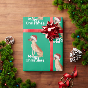 Papier Cadeau Grand Danse Noël Vert Joyeux Père Noël