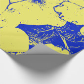 Papier Cadeau Grand floral bleu jaune souple (Coin)