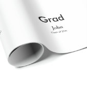 Papier Cadeau grand garçon ajouter nom félicitations date année (Coin rond)