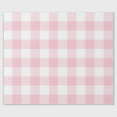 Papier Cadeau Grand Gingham Rose Pâle et Blanc (Plat)