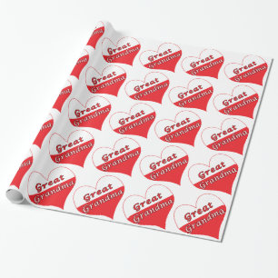 Papier Cadeau Grand grand-mère Coeur polonais