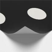 Papier Cadeau Grand Gras Pois d'ivoire Motif sur le Mariage noir (Coin)