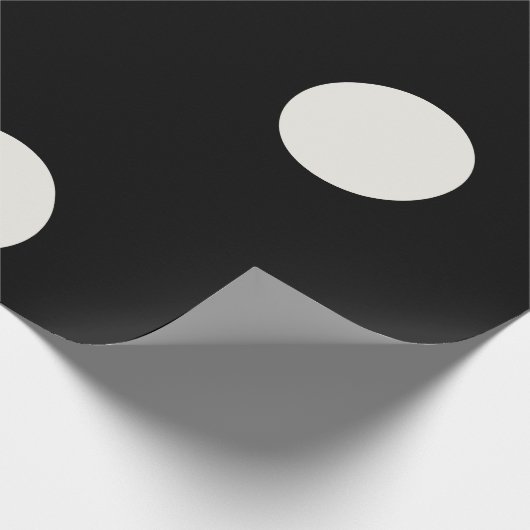 Papier Cadeau Grand Gras Pois d'ivoire Motif sur le Mariage noir (Coin)