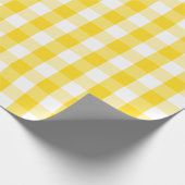 Papier Cadeau Grand guingan jaune et blanc d'or (Coin)