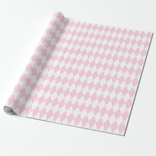 Papier Cadeau Grand harlequin rose-clair et blanc