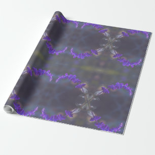 Papier Cadeau Grand jardin floral pourpre
