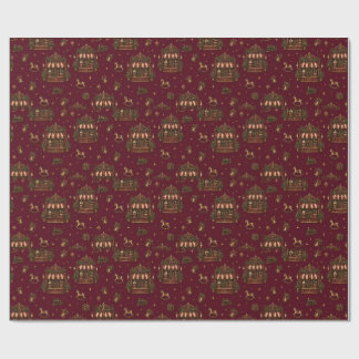 Papier Cadeau Grand magasin de jouets de Noël européen Cranberry