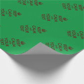 Papier Cadeau Grand matte vert rouge coutume Garder le calme Noë (Coin)
