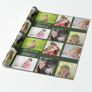 Papier Cadeau Grand-mère Grand-père PHOTO Collage Cadeau