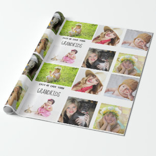 Papier Cadeau Grand-mère Grand-père PHOTO Collage Cadeau