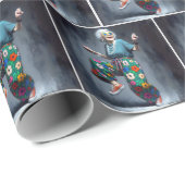 Papier Cadeau Grand-Mère Hipster Dansant En Basket (Coin rond)