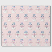 Papier Cadeau Grand-millénaire Noël Damask Snowman (Plat)