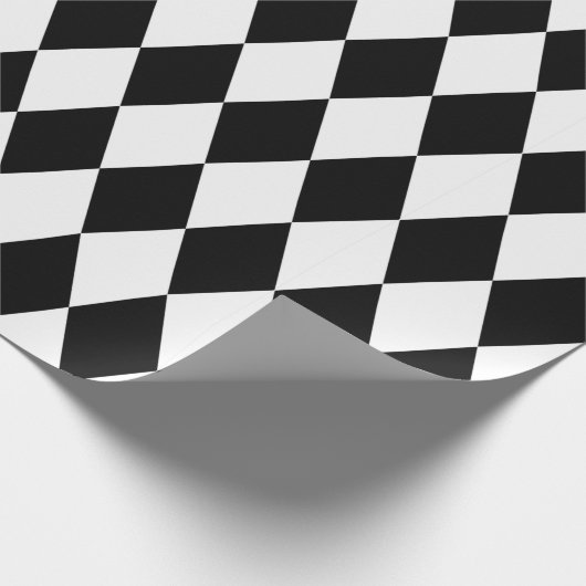 Papier Cadeau Grand Motif arlequin noir et blanc (Coin)