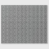 Papier Cadeau Grand motif clé grec noir et blanc (Plat)