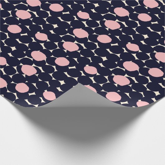 Papier Cadeau Grand motif de point bleu et rose (Coin)