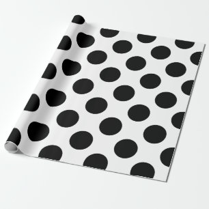 Papier Cadeau Grand motif de pois noir
