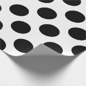 Papier Cadeau Grand motif de pois noir (Coin)