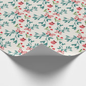 Papier Cadeau Grand Motif traditionnel vert et rouge (Coin)