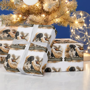 Papier Cadeau Grand Münsterländer avec Faisan