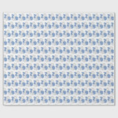 Papier Cadeau Grand nombre de Blue Retro Classe de (Plat)