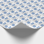 Papier Cadeau Grand nombre de Blue Retro Classe de (Coin)