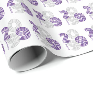 Papier Cadeau Grand nombre de violets rétro Classe de