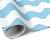 Papier Cadeau Grand papier d'emballage bleu-clair et de blanc de (Coin rond)