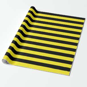 Papier Cadeau Grand papier d'emballage de rayures noires et