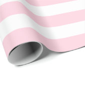 Papier Cadeau Grand papier d'emballage de rayures rose-clair et (Coin rond)