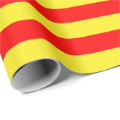 Papier Cadeau Grand papier d'emballage de rayures rouges et (Coin rond)