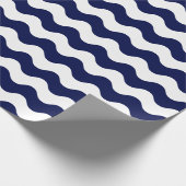 Papier Cadeau Grand papier d'emballage de vagues de bleu marine (Coin)