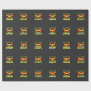 Papier Cadeau Grand-père Halloween Chauve-souris Sorcière Vœux