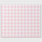 Papier Cadeau Grand pied-de-poule rose-clair et blanc (Plat)