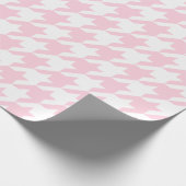 Papier Cadeau Grand pied-de-poule rose-clair et blanc (Coin)