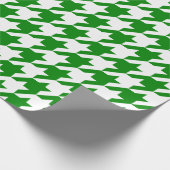 Papier Cadeau Grand pied-de-poule vert et blanc (Coin)