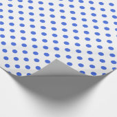 Papier Cadeau Grand pois - bleu royal sur le blanc (Coin)