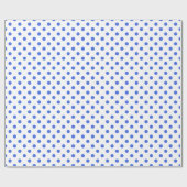 Papier Cadeau Grand pois - bleu royal sur le blanc (Plat)