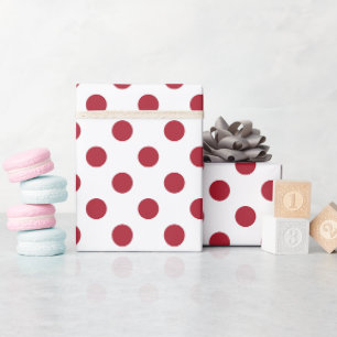 Papier Cadeau Grand pois rouge et blanc de Noël