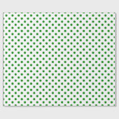 Papier Cadeau Grand pois - vert sur le blanc (Plat)