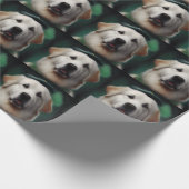 Papier Cadeau Grand Pyrenees en robe de la Saint-Patrick (Coin)