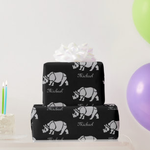 Papier Cadeau Grand Rhino Indien Rhinoceros Unicorn Rhino Monogr