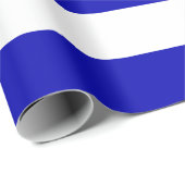 Papier Cadeau Grand Royal Bleu et Blanc (Coin rond)