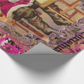 Papier Cadeau Grand victorien occupé de Père Noël (Coin)